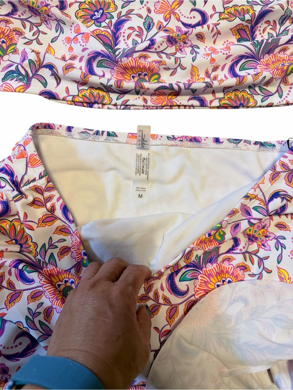 🌼💚New Nicole Miller Floral Two-Piece Tankini Set in Pink & Purple - Picture 6 of 10